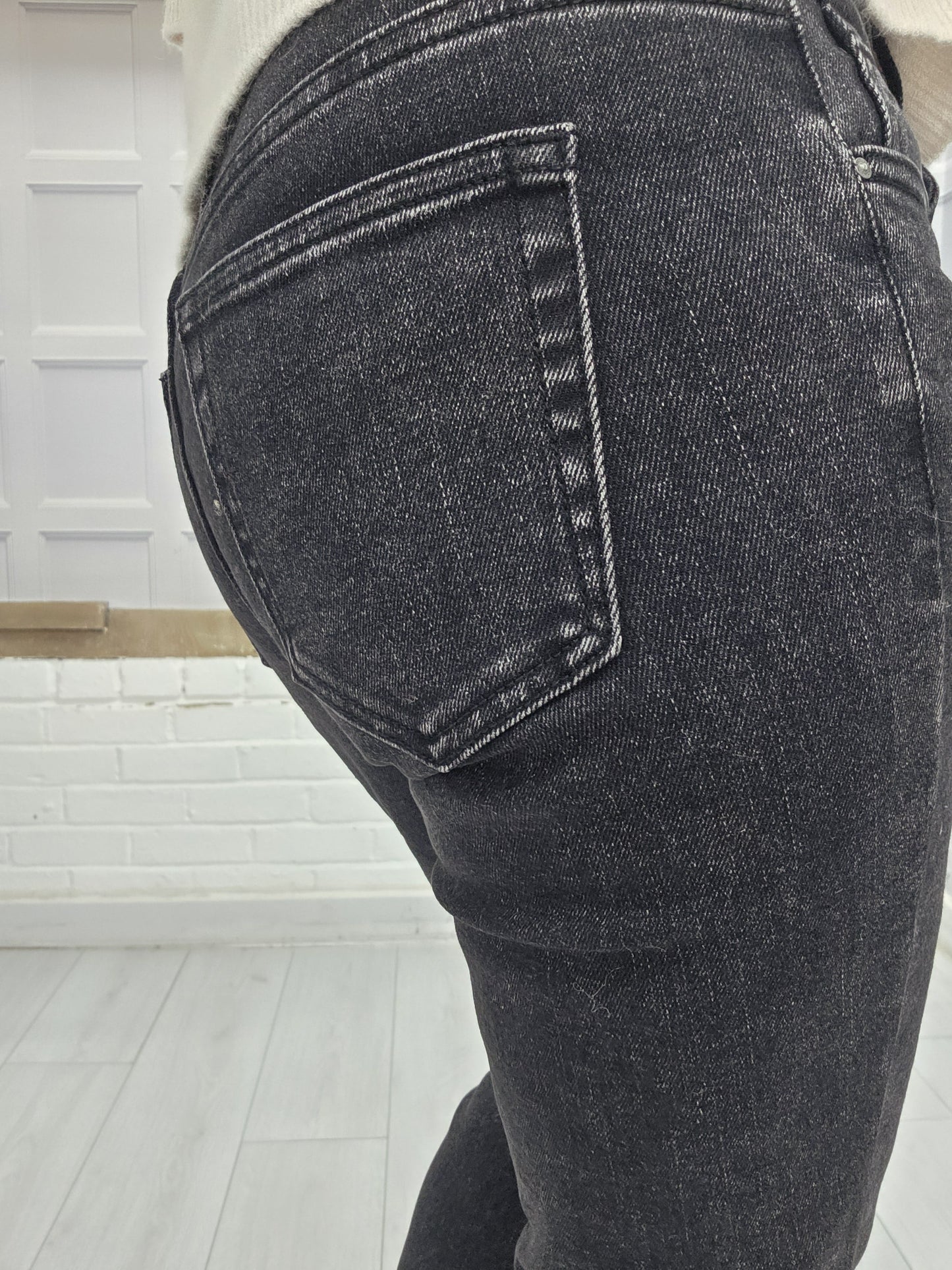 High Waisted Boyfriend Jeans Black