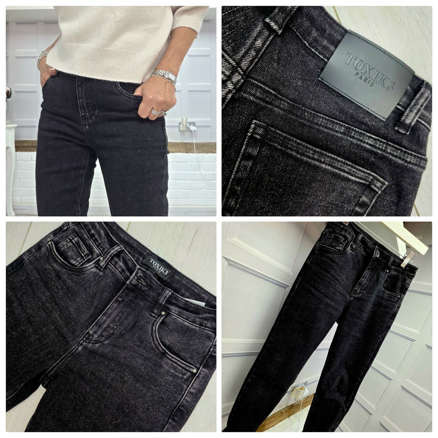 High Waisted Boyfriend Jeans Black