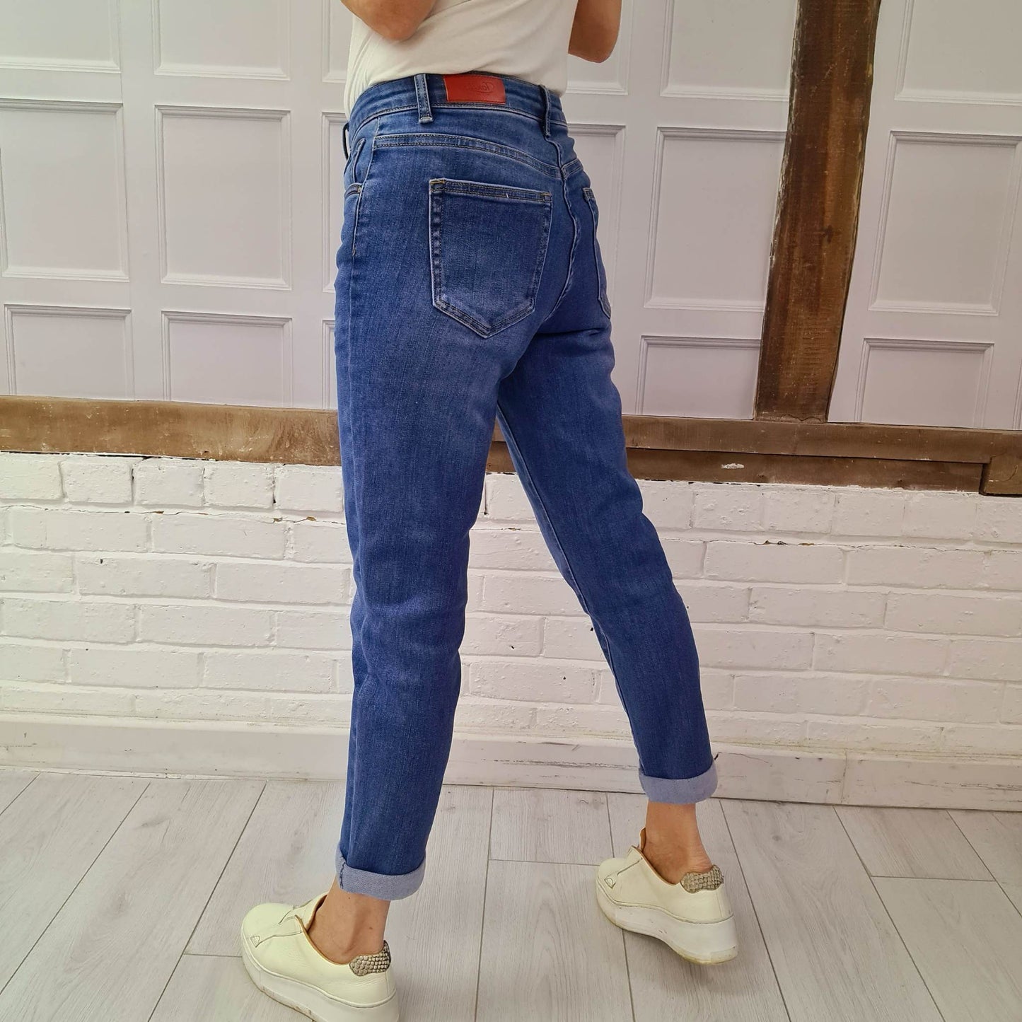 High Waisted Boyfriend Jeans