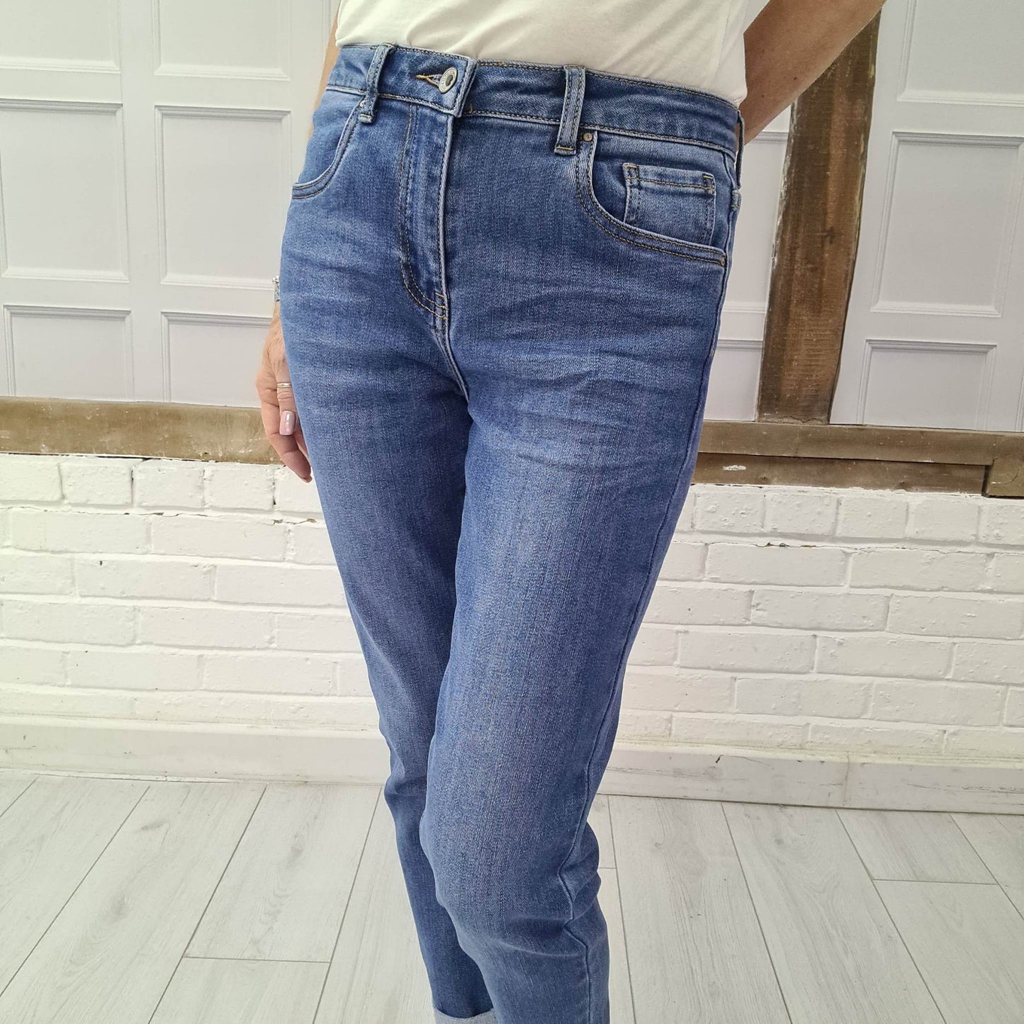 High Waisted Boyfriend Jeans