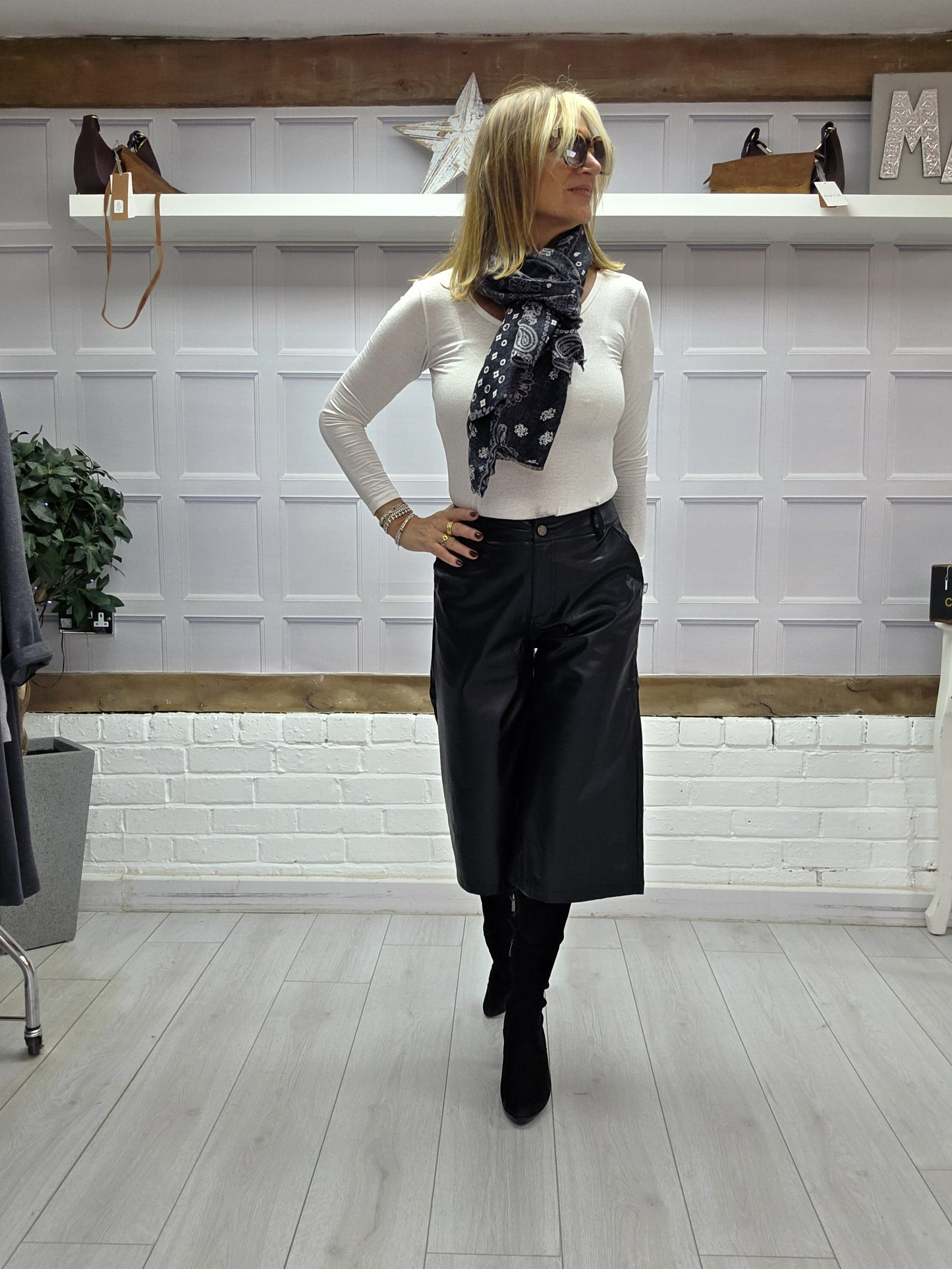 Faux Leather Coulottes