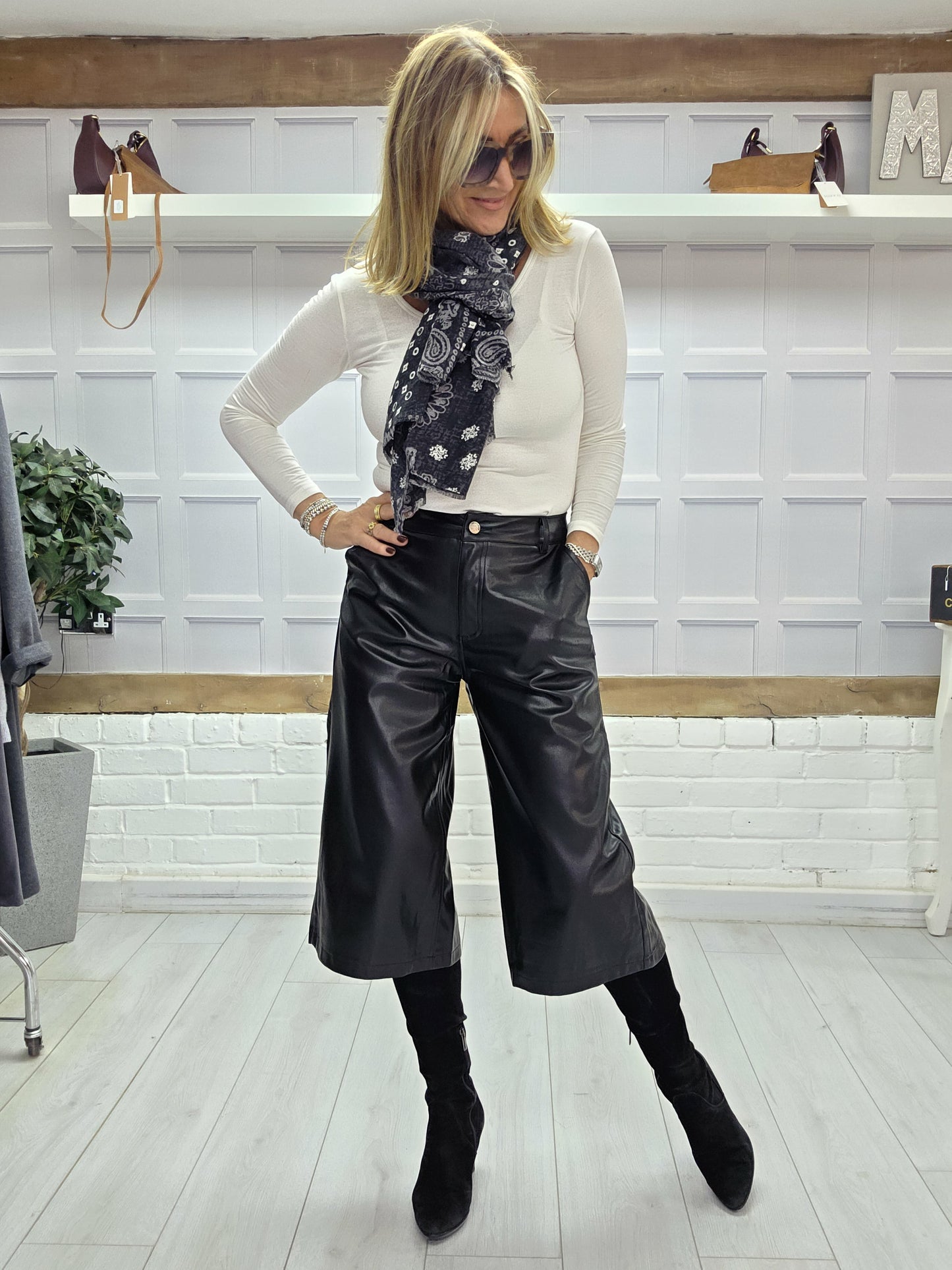Faux Leather Coulottes