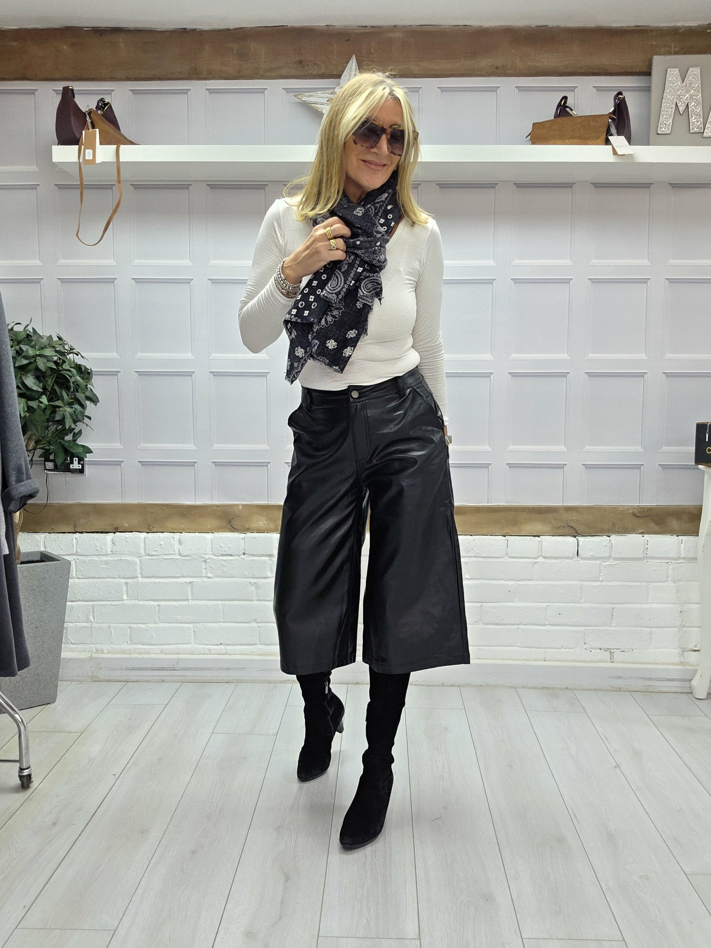 Faux Leather Coulottes