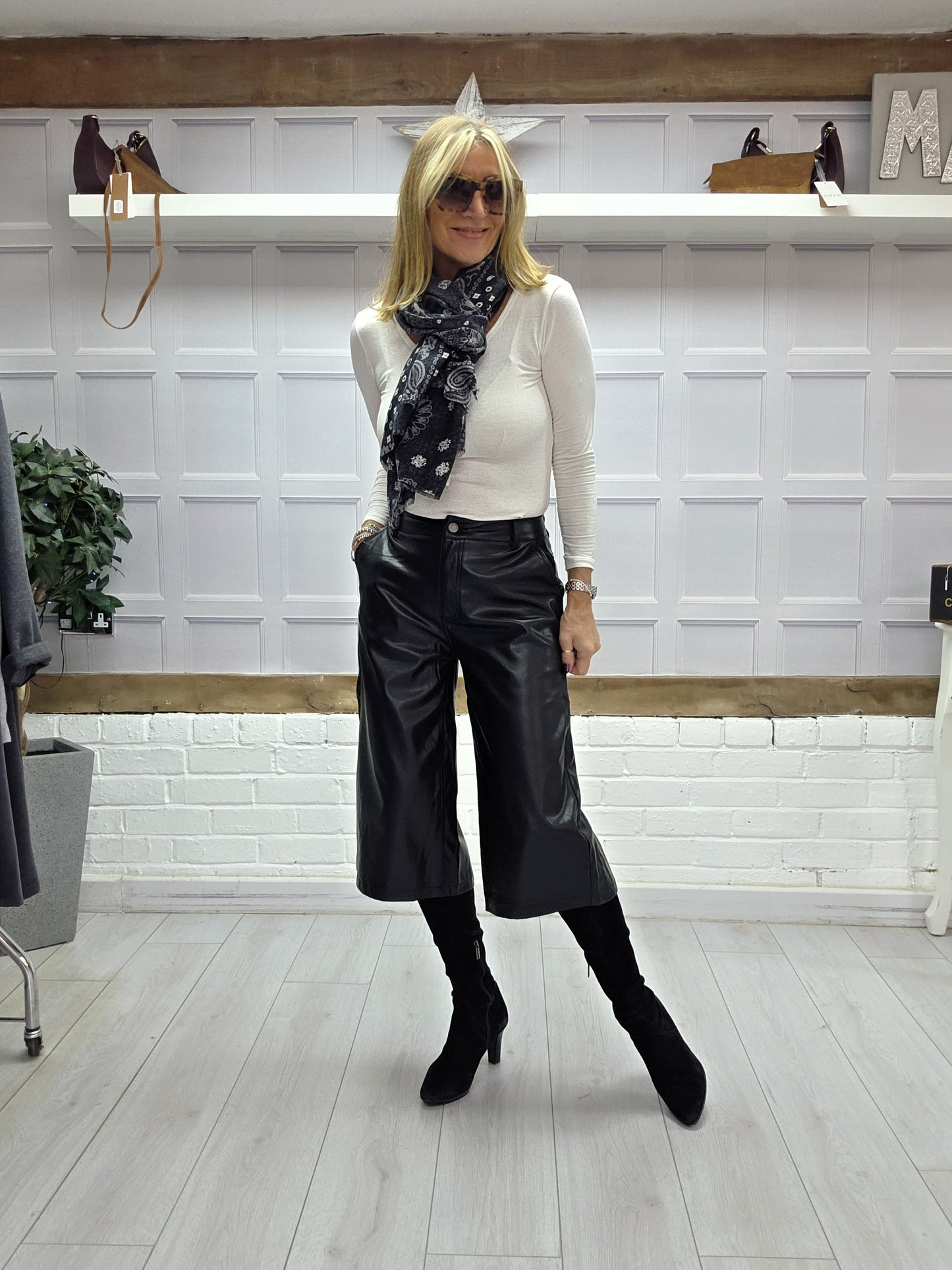Faux Leather Coulottes