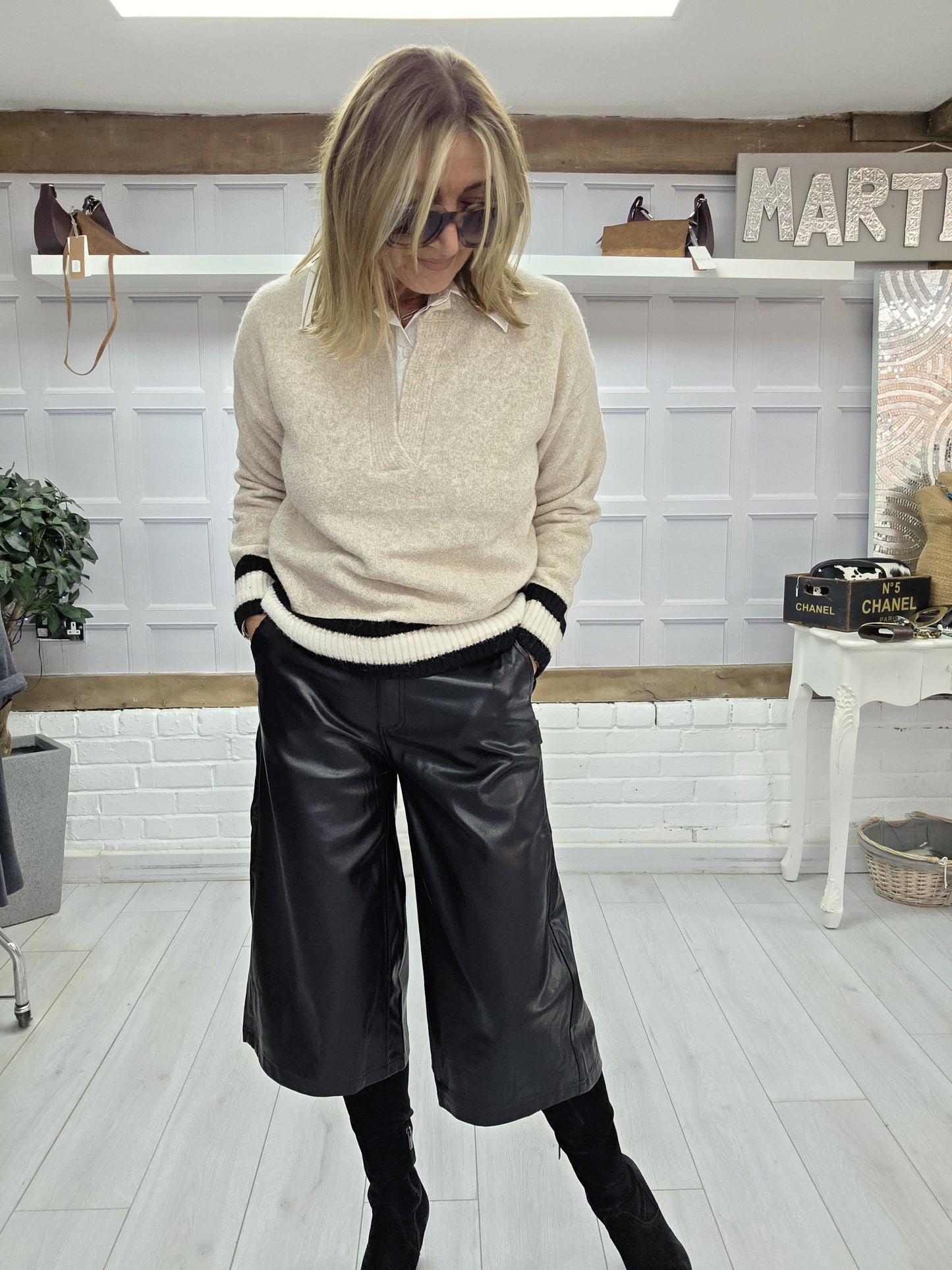 Faux Leather Coulottes