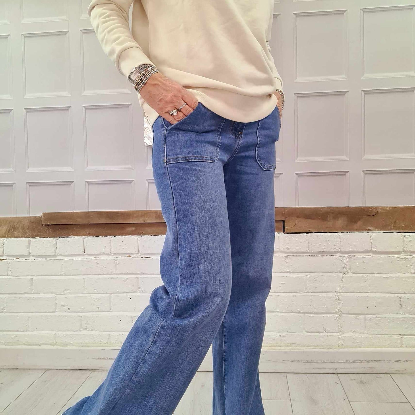 Flared Denim Stretch Jeans