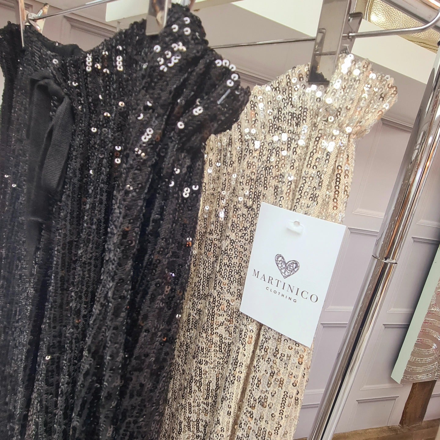 Cuffed Sequin Trousers