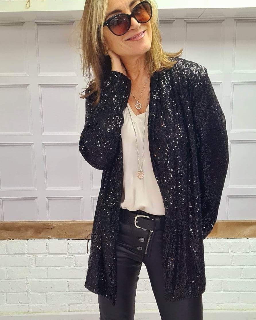 Sequin Tuxedo Jacket