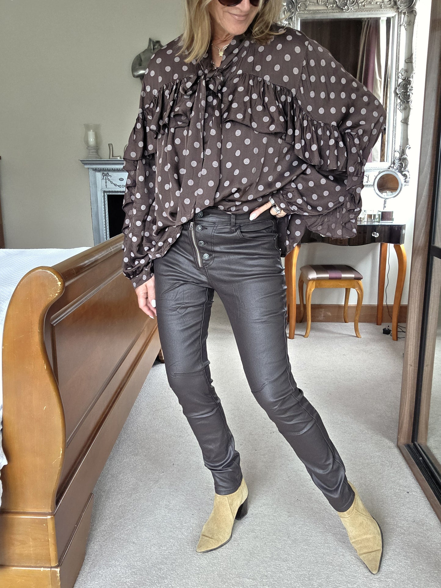 Wax Coated Melly Jeans