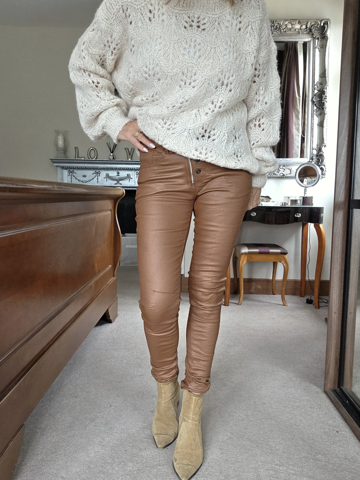 Wax Coated Melly Jeans