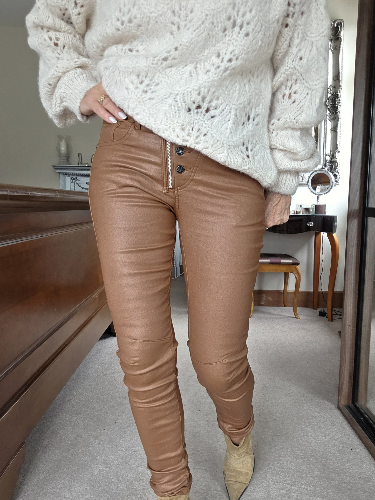 Wax Coated Melly Jeans