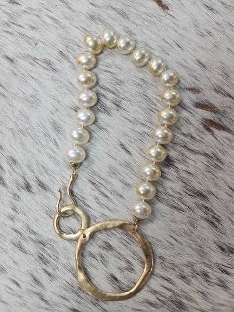 Pearl & Gold Ring Necklace