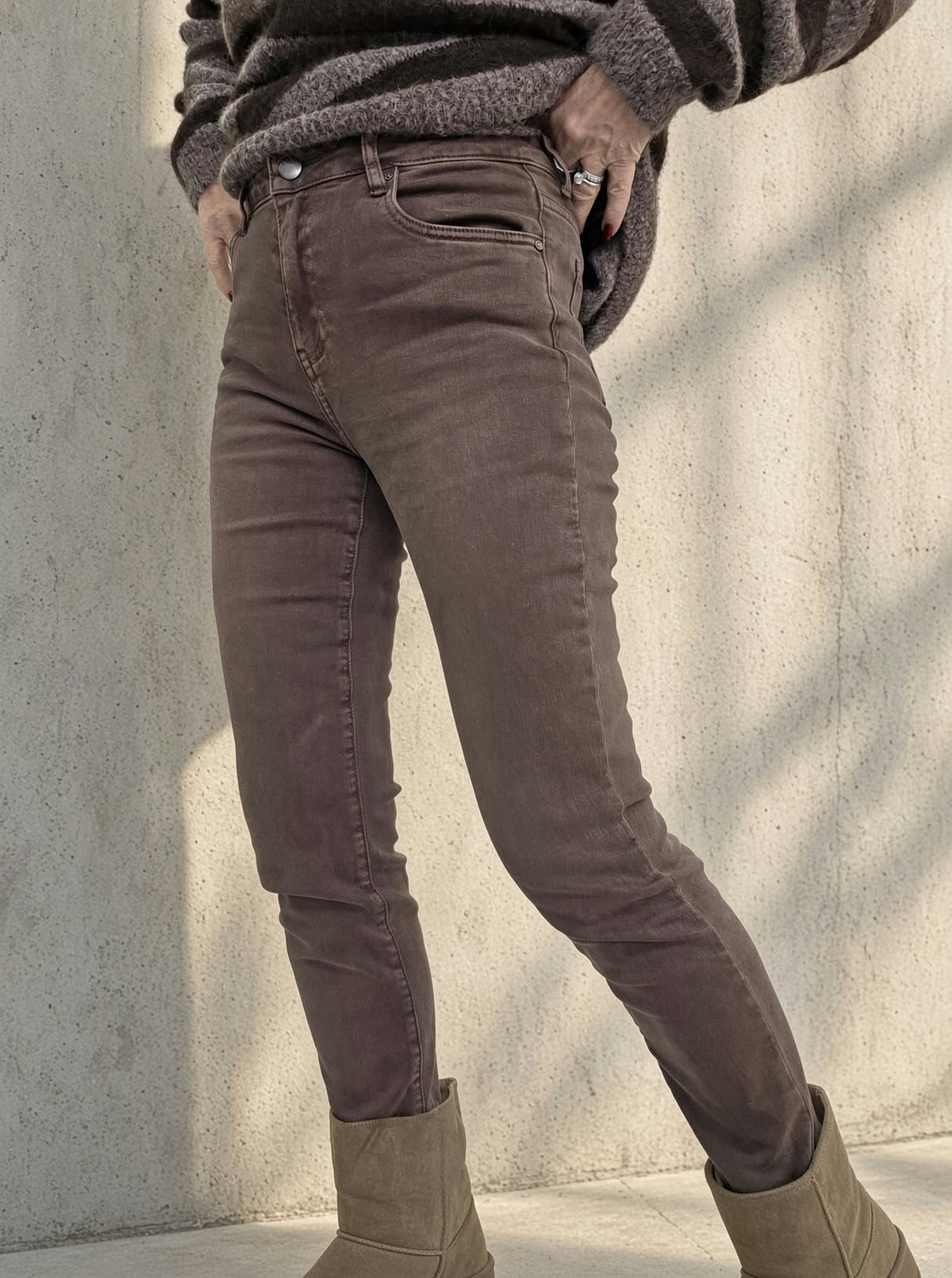 Chocolate Boyfriend Jeans