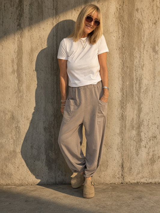 Cotton Barrel Joggers
