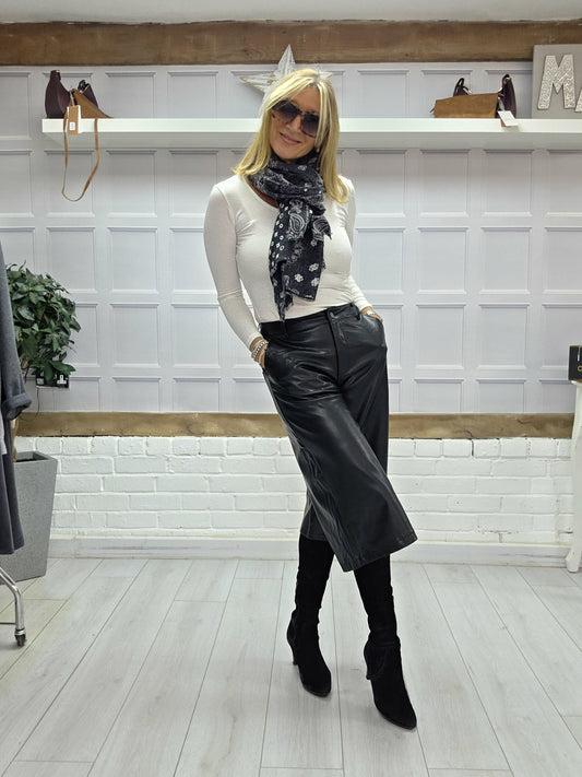 Faux Leather Coulottes