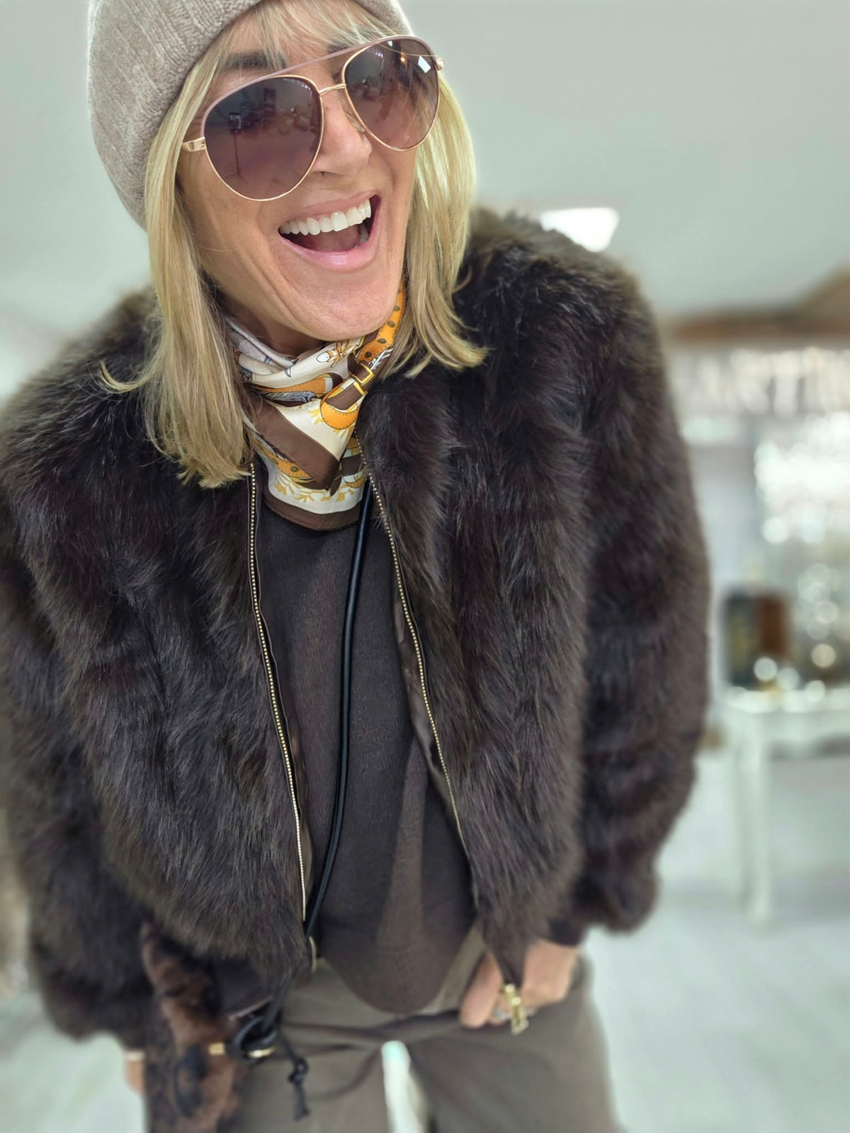 Faux Fur Bomber