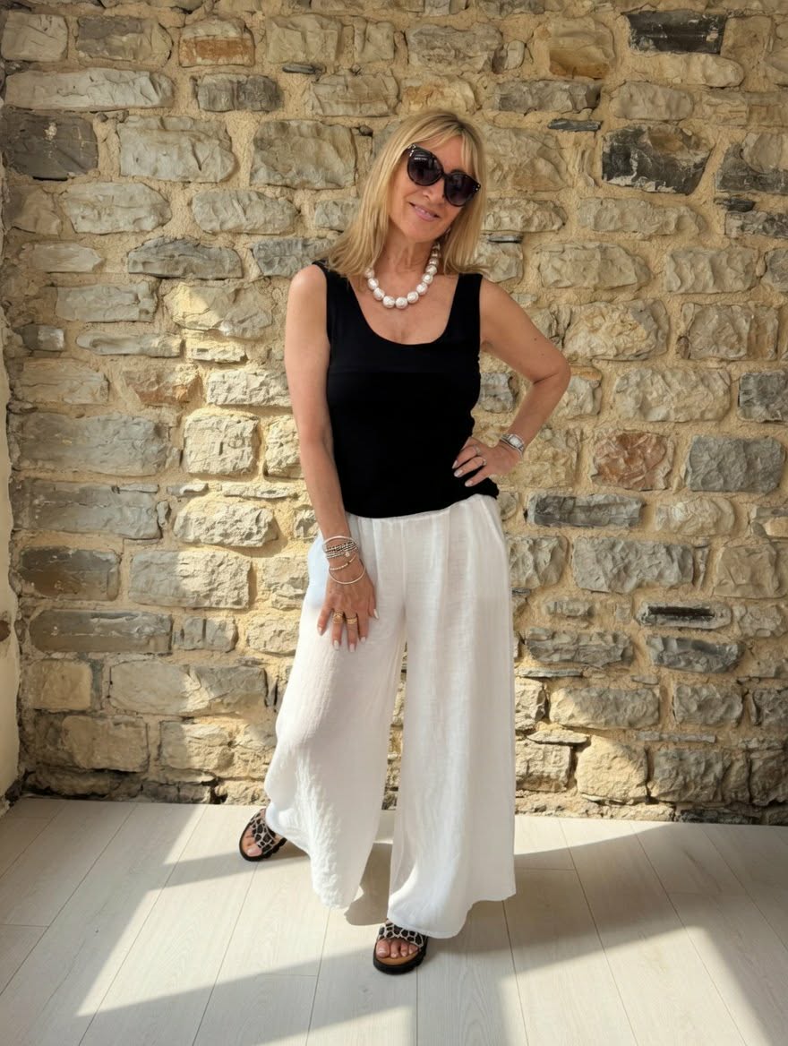Flared Linen Trousers