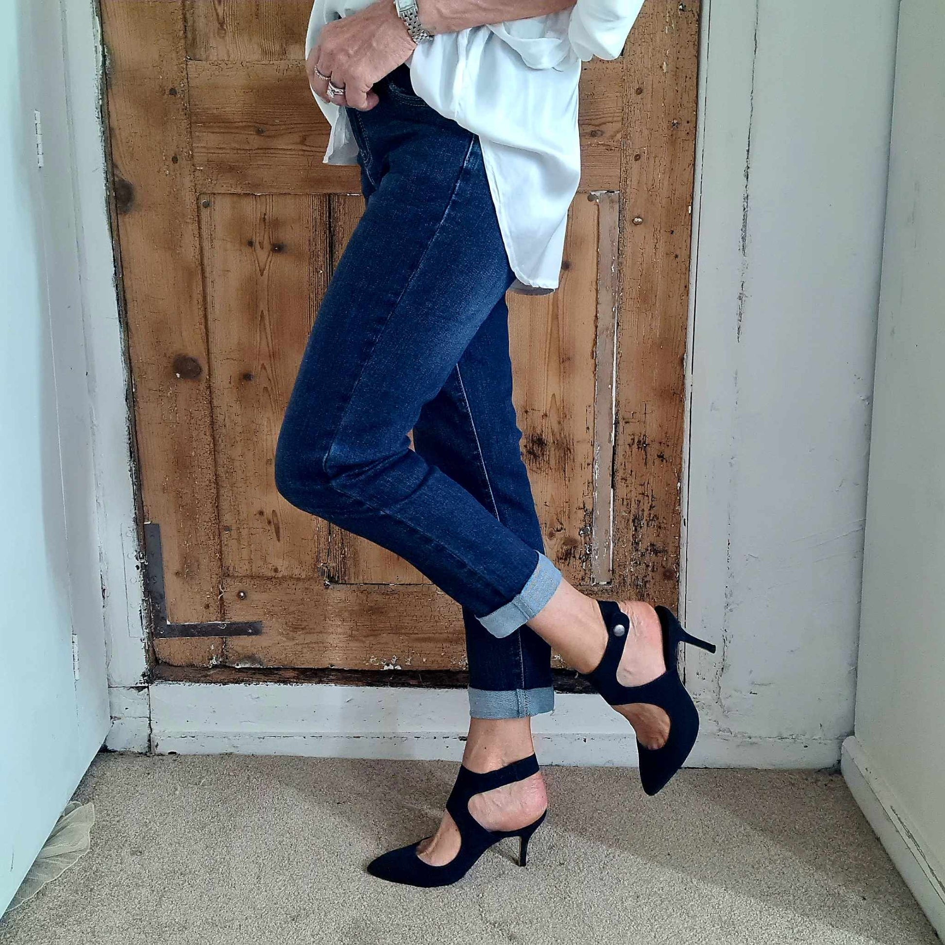 High Waisted Boyfriend Jeans Dark Blue – Martinico