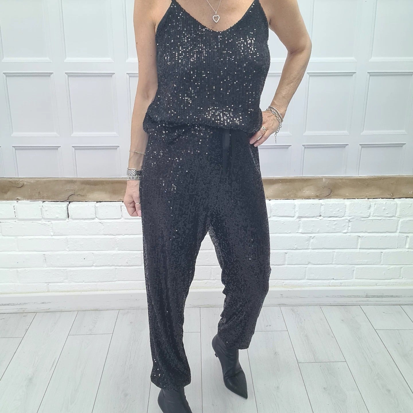 Sequin Cuffed Trousers