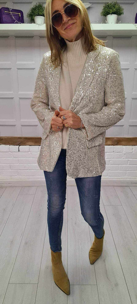 Sequin Tuxedo Jacket