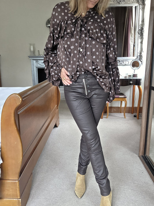 Wax Coated Melly Jeans